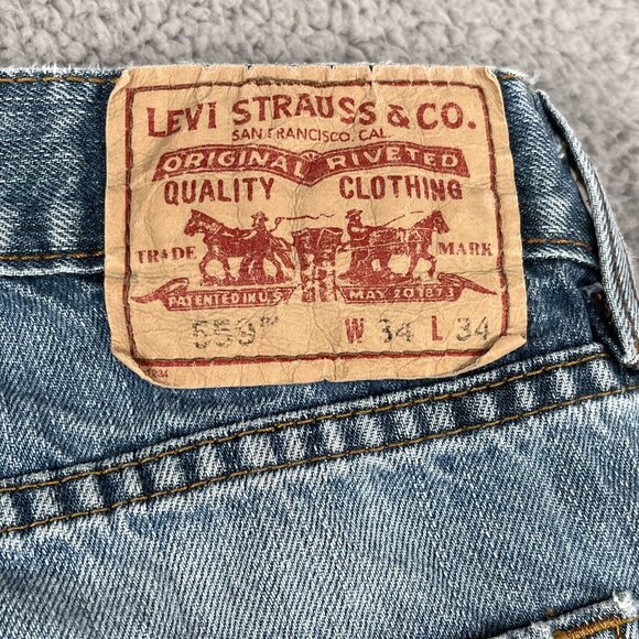 Y2K Levi's 559 Relaxed Straight Light wash Mens Jeans Sz 34 x 33 - Picture 3 of 8